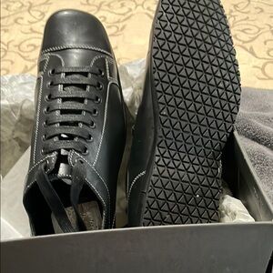 Men's Black Leather Sneakers